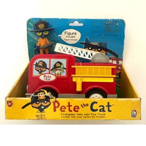Pete the Cat Firefighter - Pete with Fire Truck Vehicle & Toy Figure Bran New!